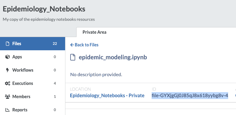 Locating the epidemic_modeling.ipynb file ID (1 of 2)