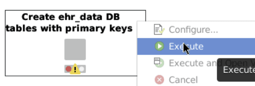 Create ehr_data DB tables with primary keys node (1 of 2)