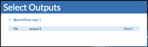 Select app output page